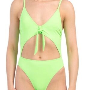 Dippin Daisy neon green cut out one piece bathing suit